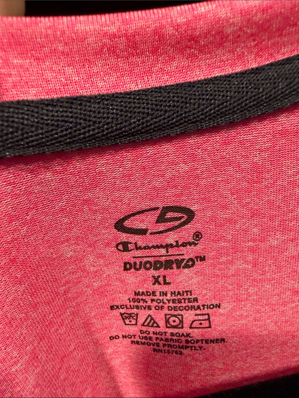 Champion Women’s Bright Pink V‑Neck Short Sleeve Tee - Picture 2 of 2